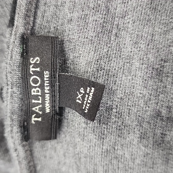 Talbots gray polka dot 3/4 sleeve top, size 1XP - Picture 3 of 6
